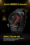 Men's Sports Analog Watch with 360° Free-Spinning Wheel Dial, Premium Quartz Movementl